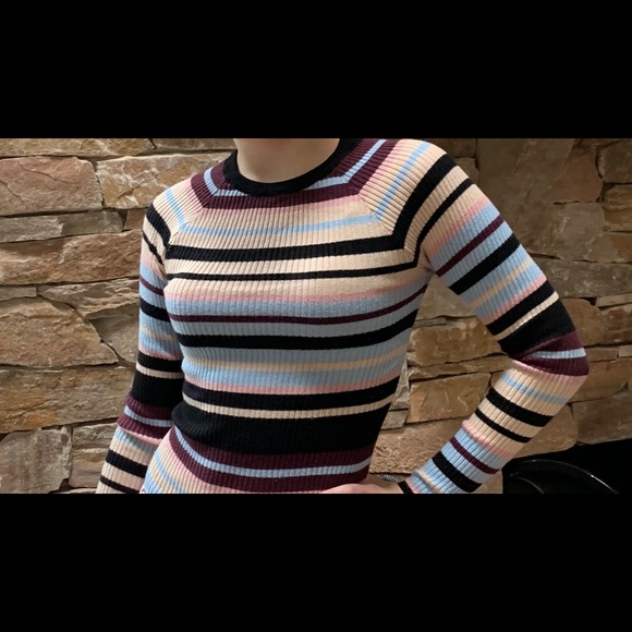 Forever 21 Sweaters - Bodycon crop to striped sweater